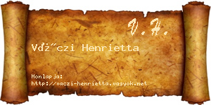Váczi Henrietta névjegykártya